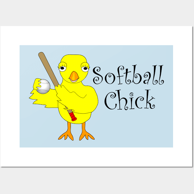 Softball Chick Narrow Wall Art by Barthol Graphics